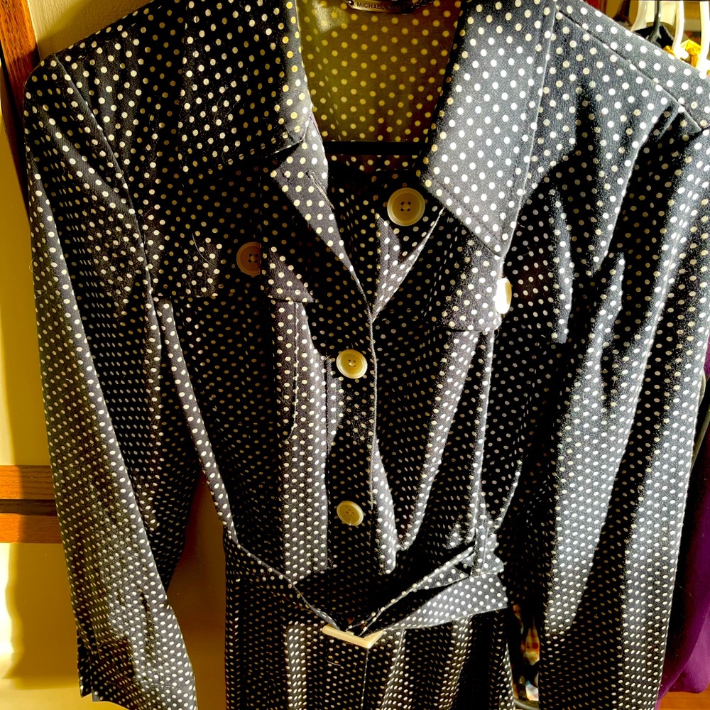 Black Polka dot trench coat